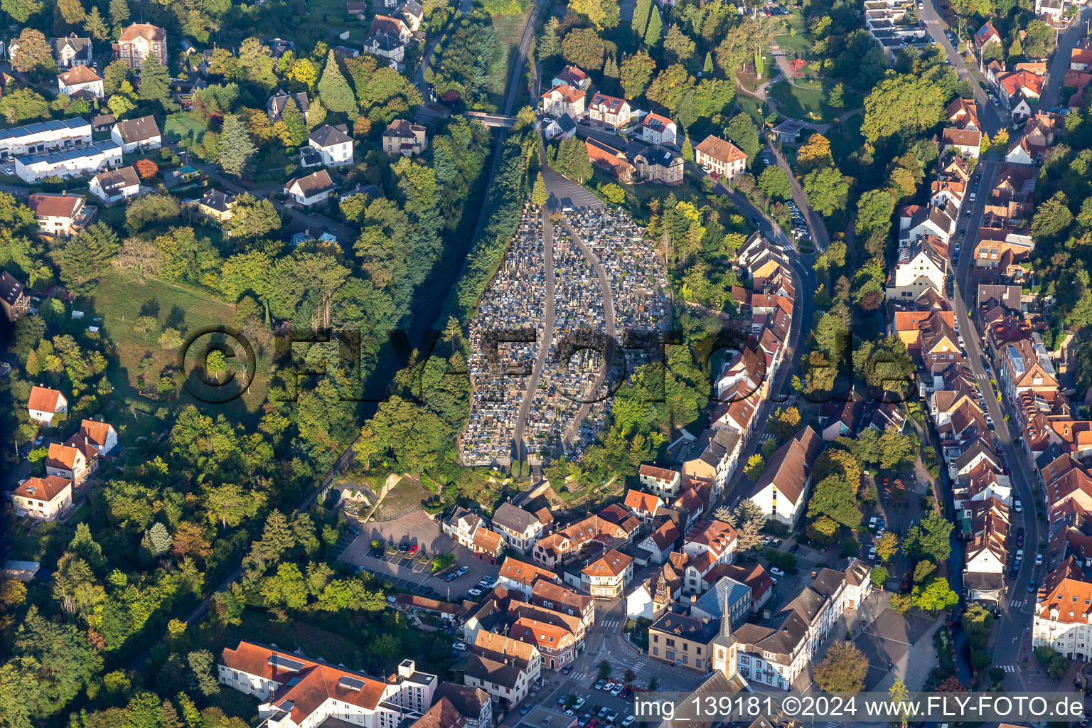 Cemetery of Niederbronn les Bains in Niederbronn-les-Bains in the state Bas-Rhin, France