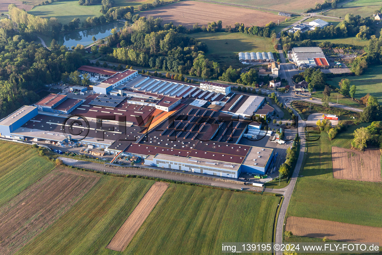 Aerial view of TRYBA Haguenau (Gundershoffen) in Gundershoffen in the state Bas-Rhin, France