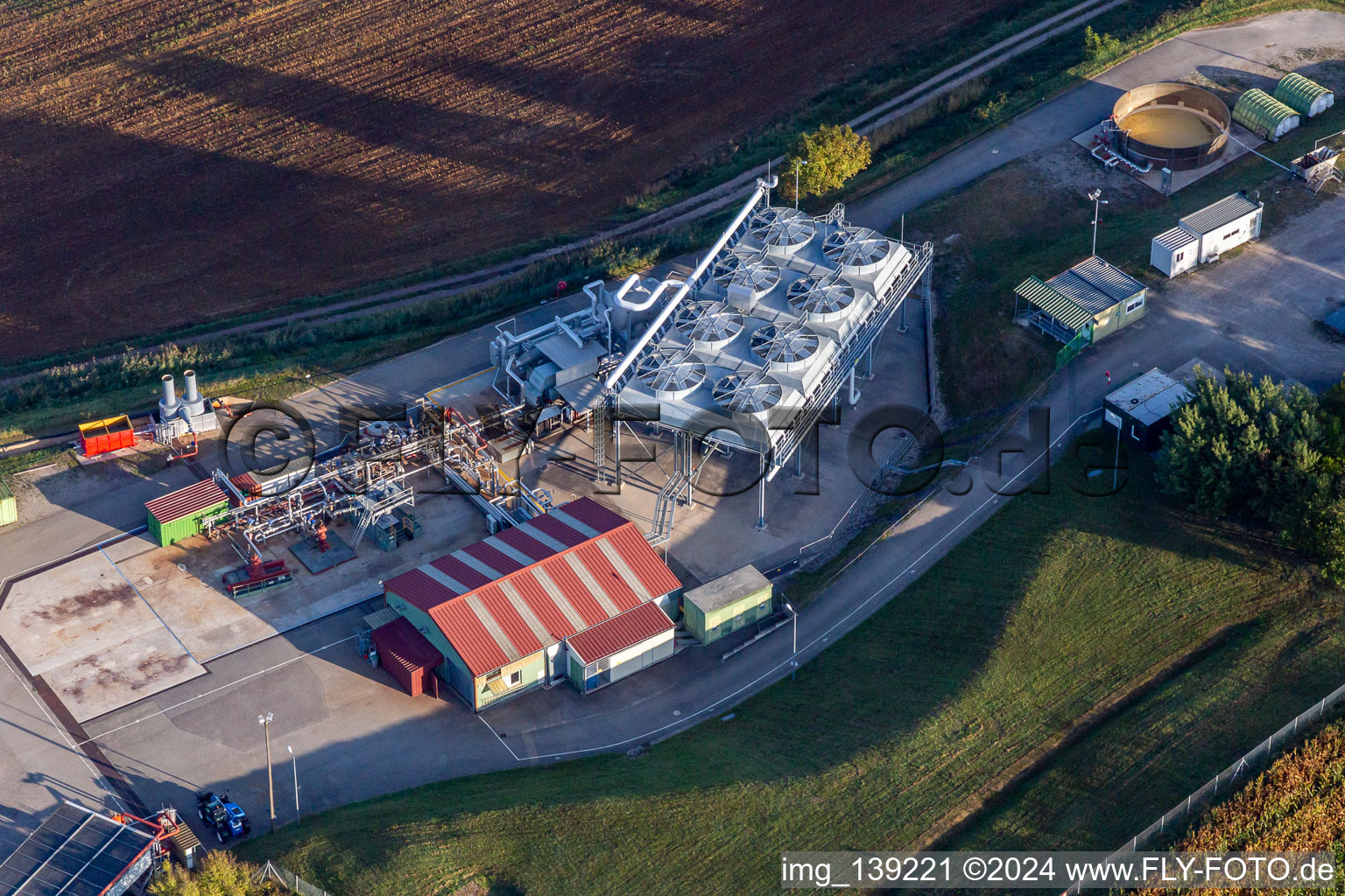 Aerial photograpy of EDF- Géothermie de Soultz sous Forets in Soultz-sous-Forêts in the state Bas-Rhin, France