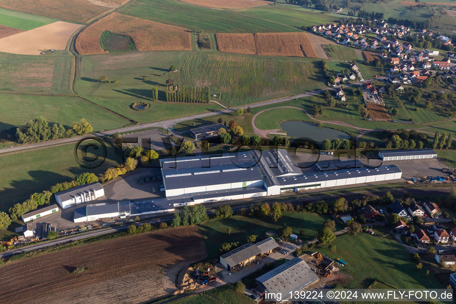 Aerial view of CNA TEMPORARY WORK in Soultz-sous-Forêts in the state Bas-Rhin, France