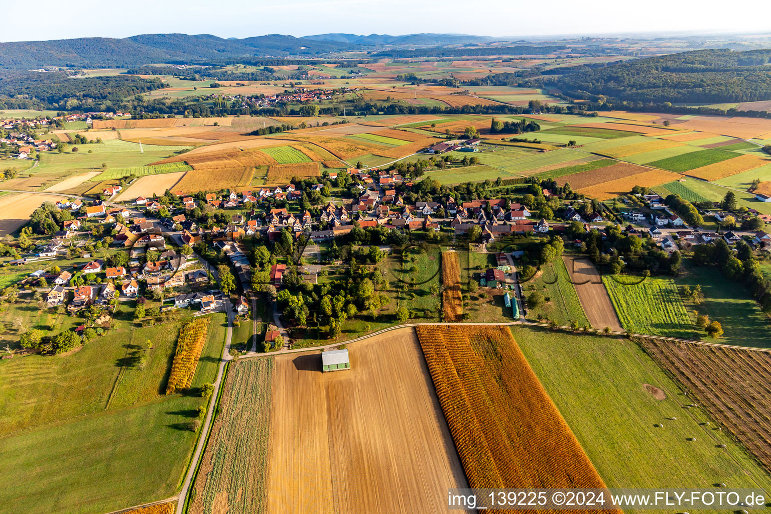 Retschwiller in the state Bas-Rhin, France from a drone