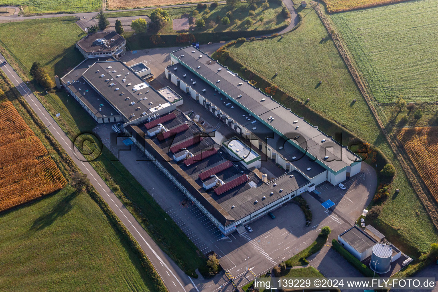 Aerial view of Gunther Tools in Soultz-sous-Forêts in the state Bas-Rhin, France