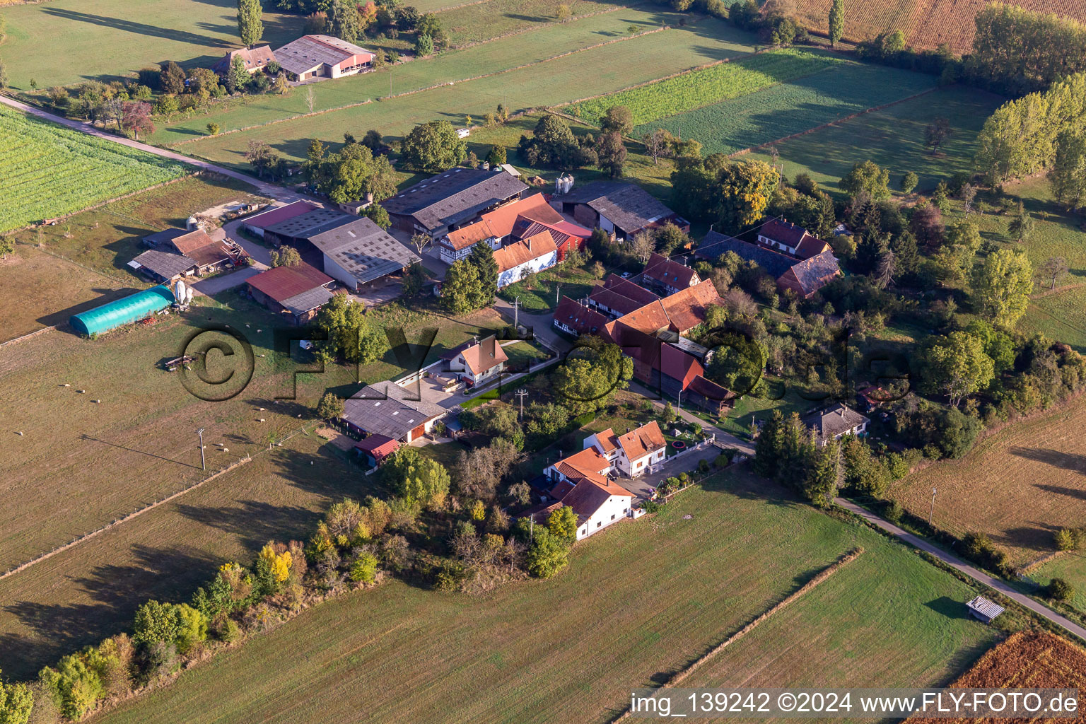 Ham. Oberhof with Ma Petite Ferme d'Antan in Hunspach in the state Bas-Rhin, France