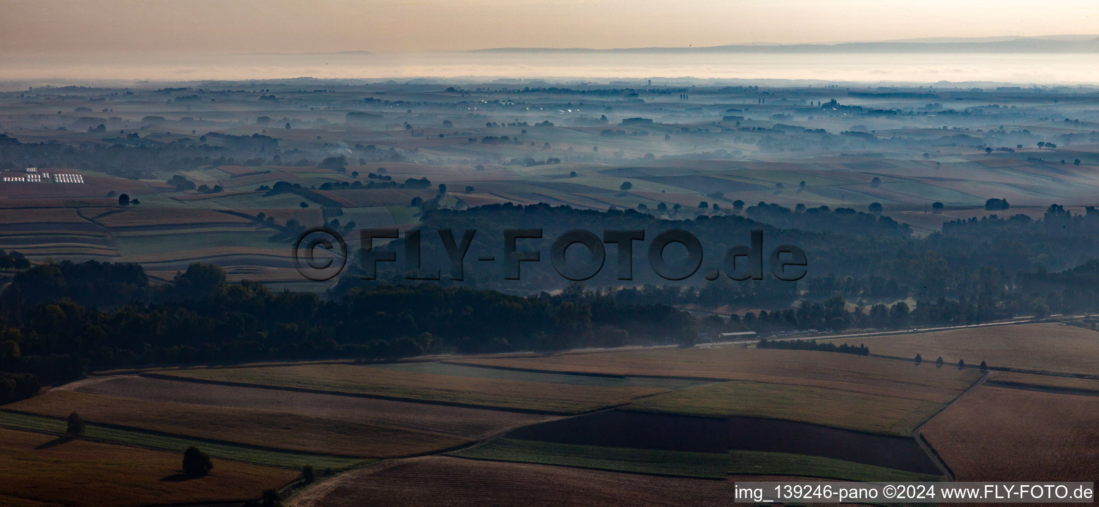 Bird's eye view of Ingolsheim in the state Bas-Rhin, France