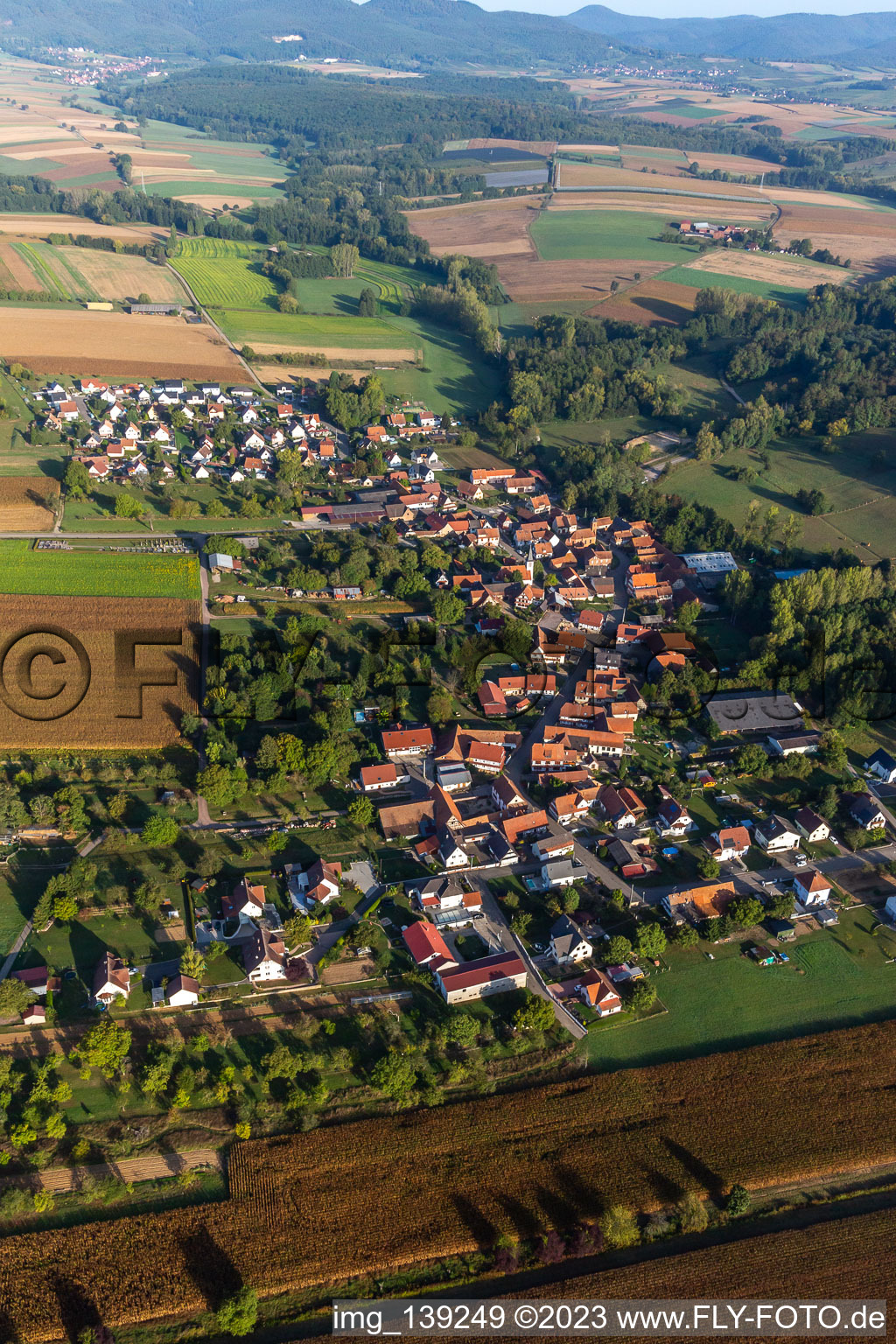 Aerial view of From the southwest in Ingolsheim in the state Bas-Rhin, France
