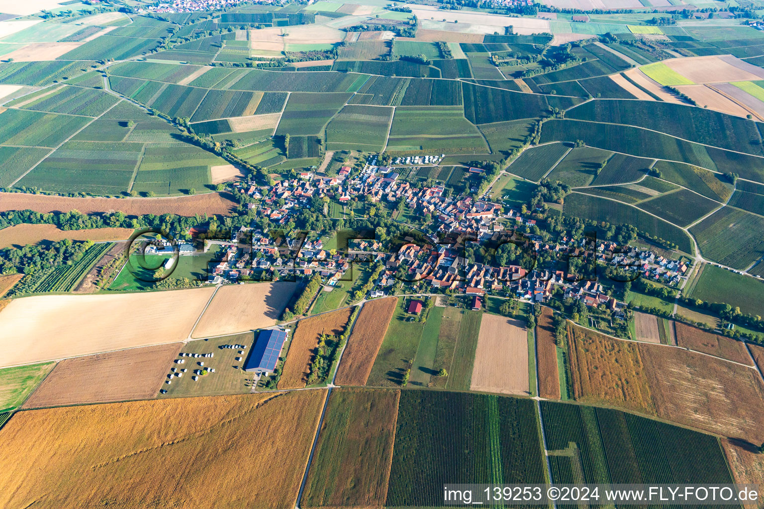 Dierbach in the state Rhineland-Palatinate, Germany seen from a drone