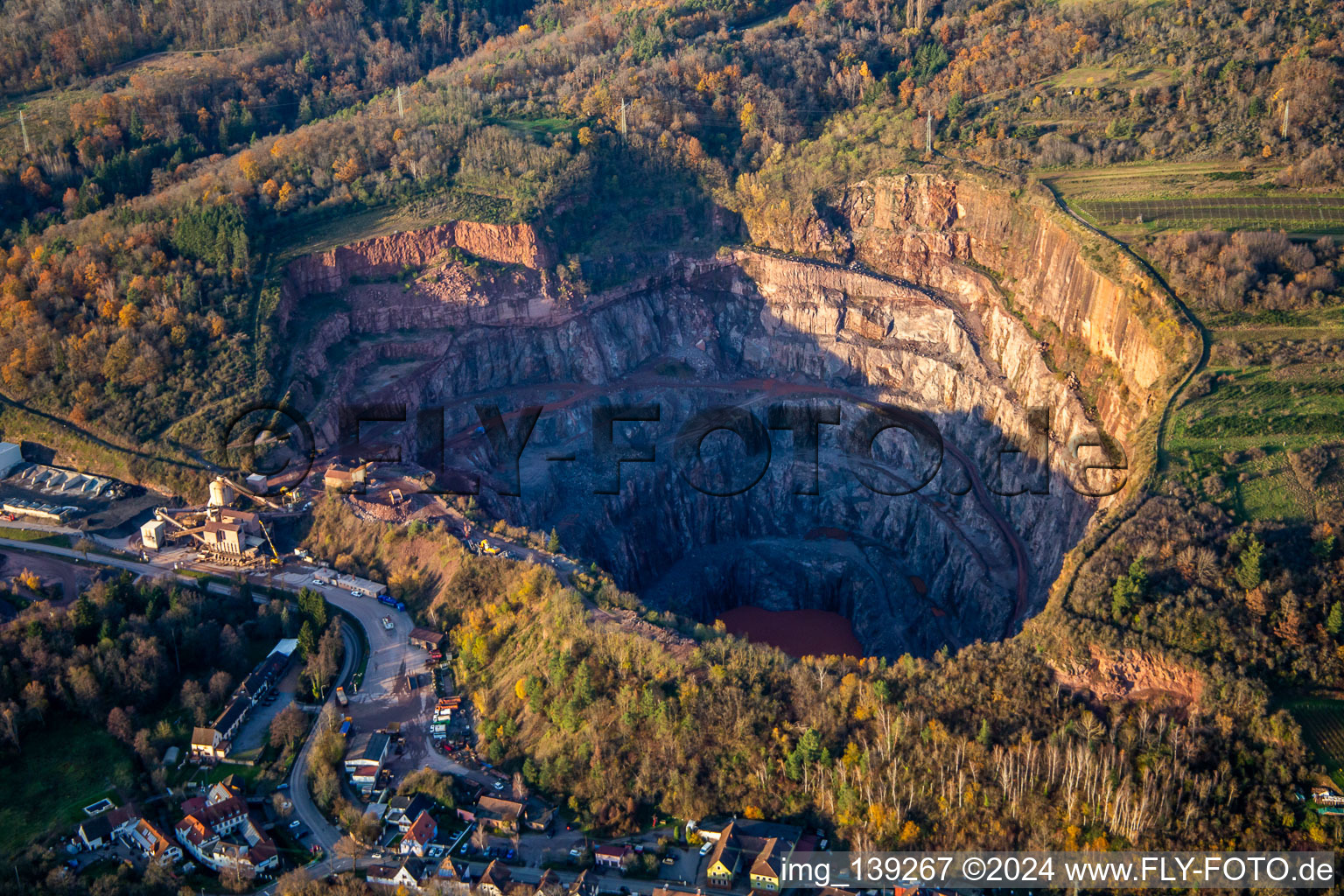 Quarry Albersweiler Basalt-AG in Albersweiler in the state Rhineland-Palatinate, Germany