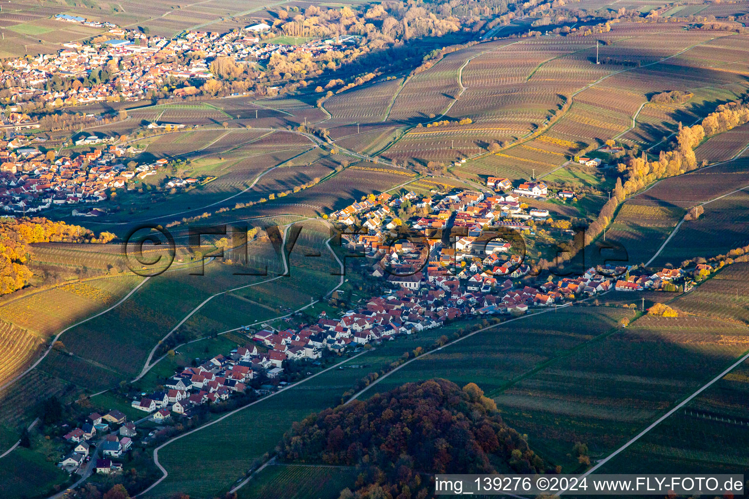 From the east in Ranschbach in the state Rhineland-Palatinate, Germany