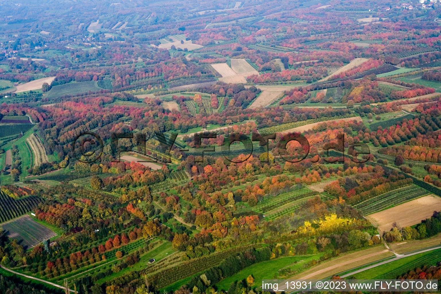 Aerial photograpy of Renchen in the state Baden-Wuerttemberg, Germany