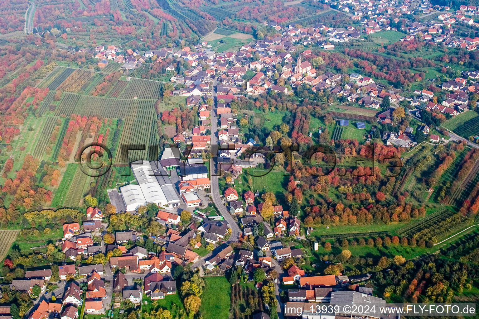 Village view in the district Mösbach in Achern in the state Baden-Wuerttemberg, Germany