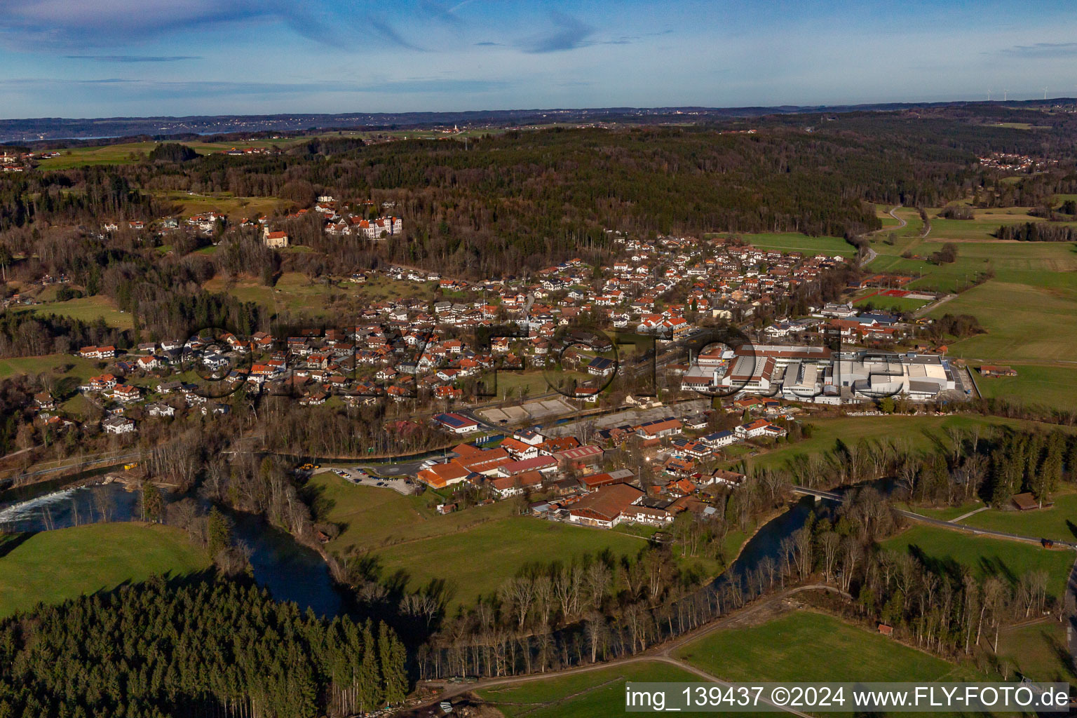 From the south in Eurasburg in the state Bavaria, Germany