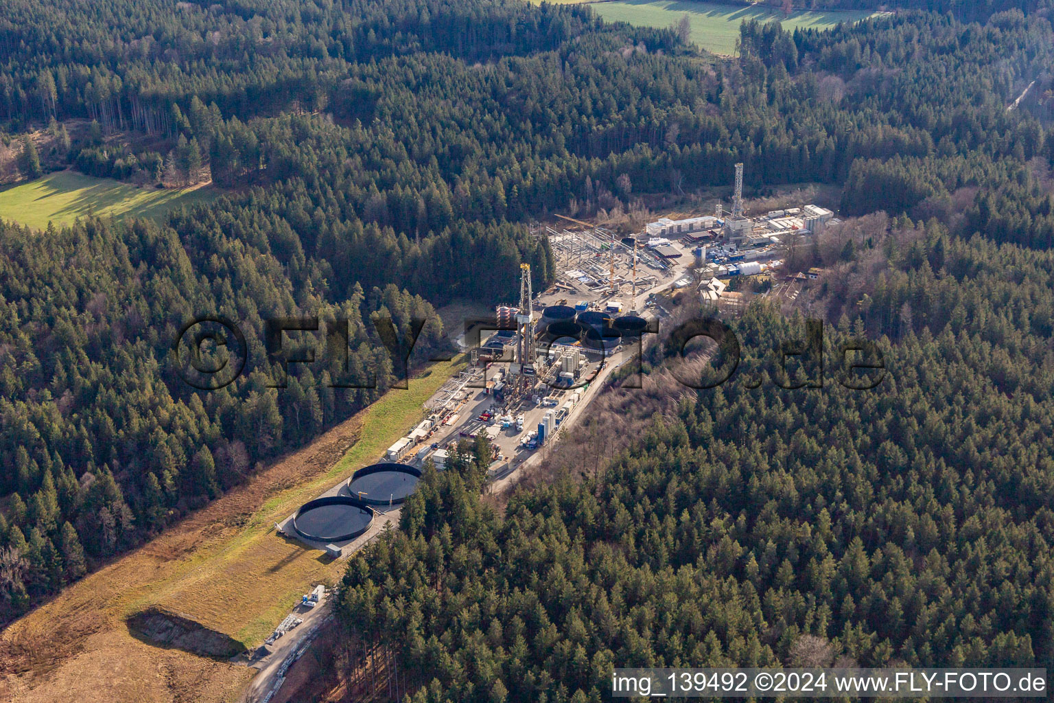 Eavor Geothermal Energy Geretsried with GKW in the district Gelting in Geretsried in the state Bavaria, Germany from above