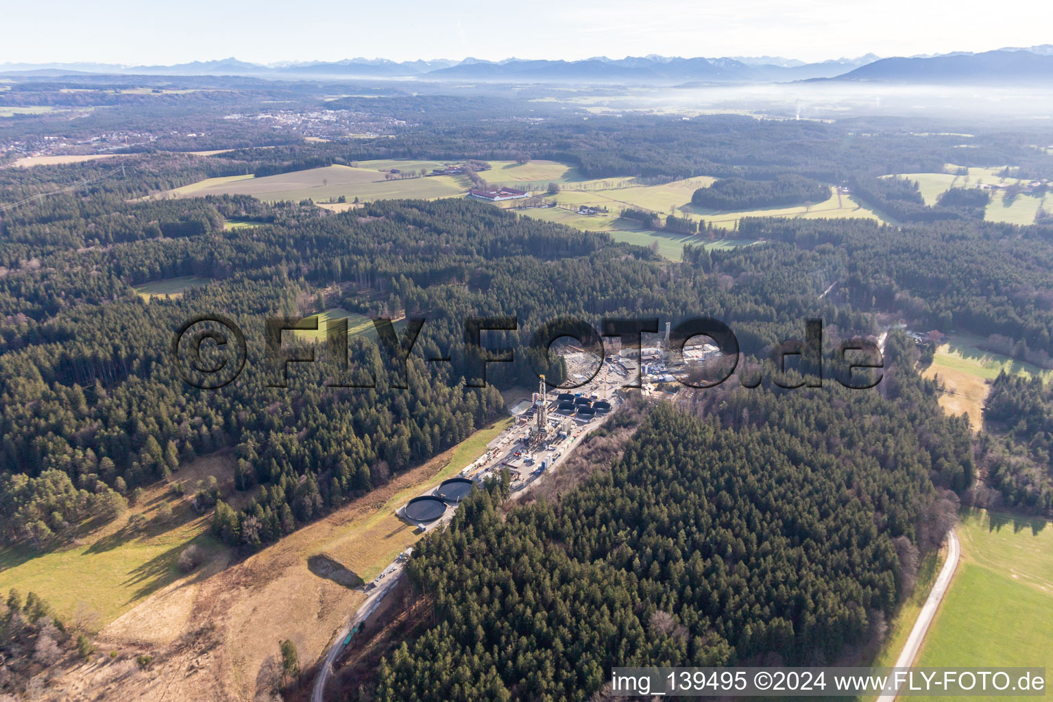 Eavor Geothermal Energy Geretsried with GKW in the district Gelting in Geretsried in the state Bavaria, Germany out of the air