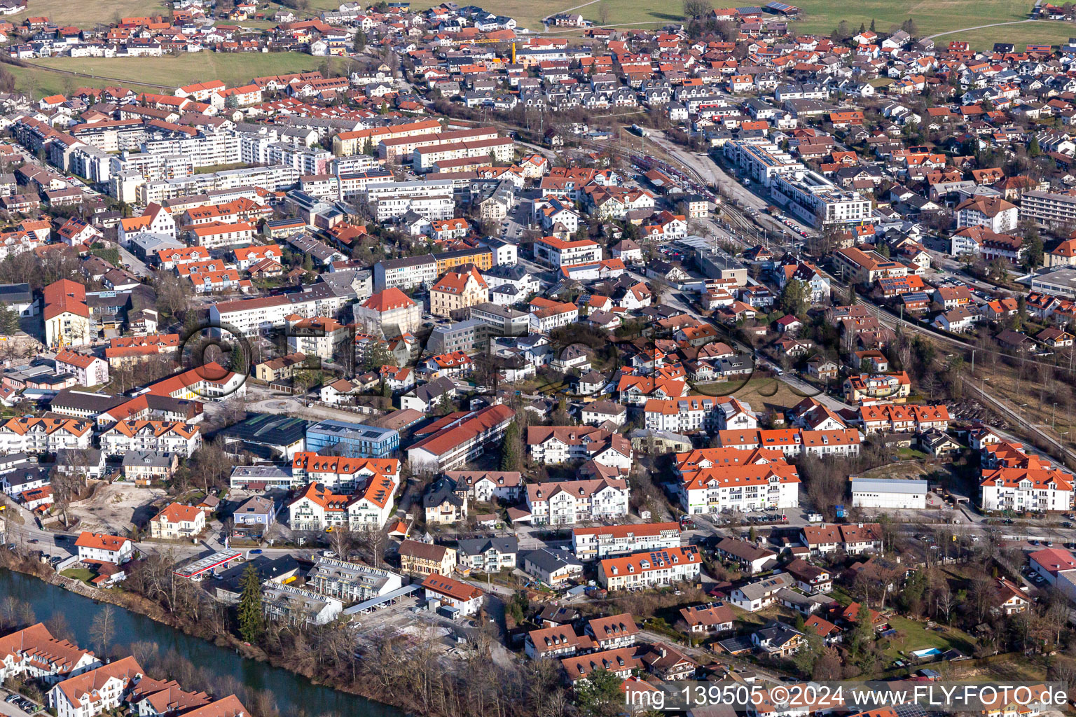 Between B11 and railway line in Wolfratshausen in the state Bavaria, Germany