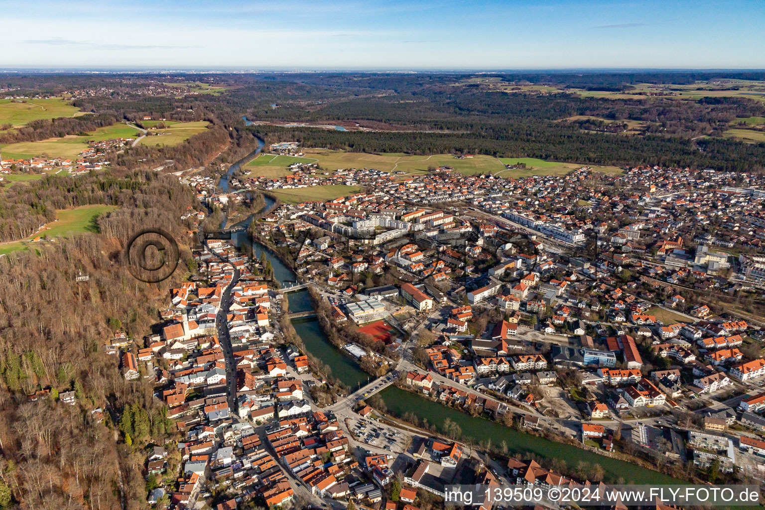 From the south in Wolfratshausen in the state Bavaria, Germany