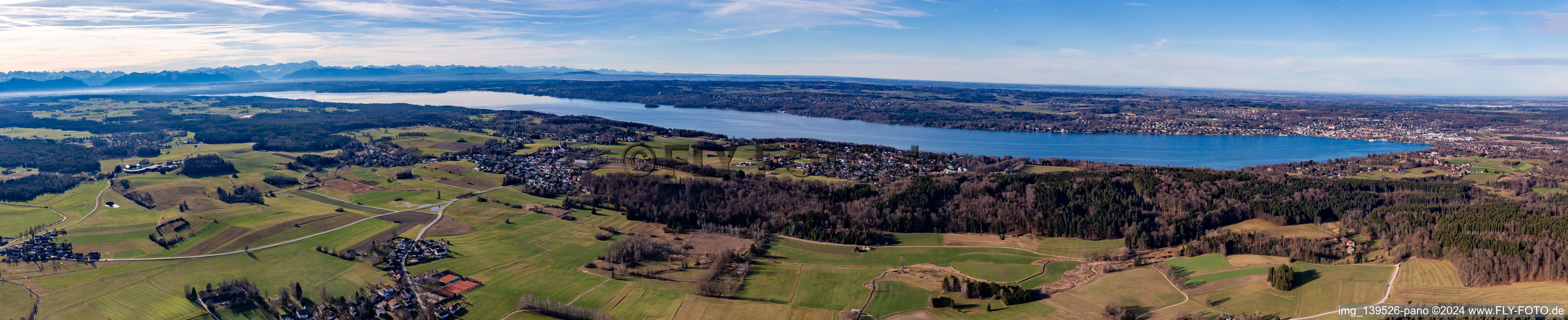 From the east in Starnberger See in the state Bavaria, Germany