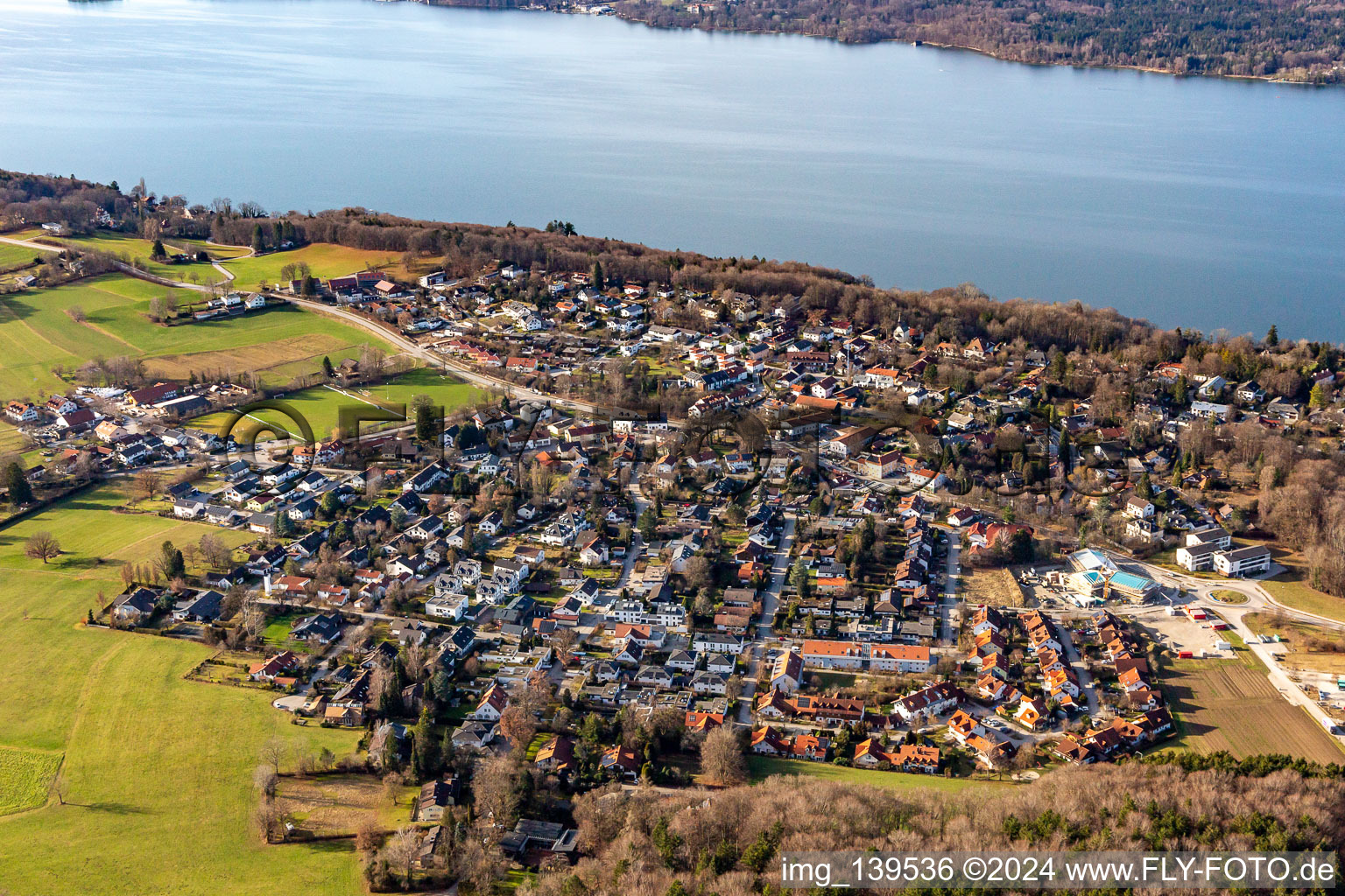 Drone image of Berg in the state Bavaria, Germany