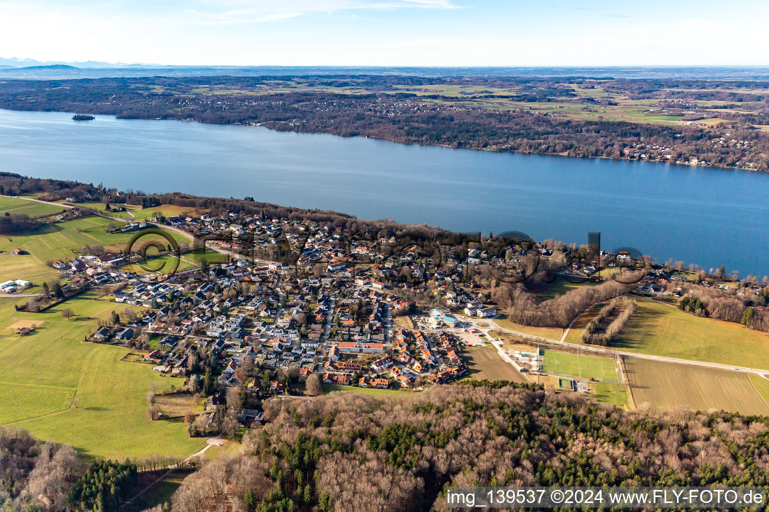 From northeast in Berg in the state Bavaria, Germany