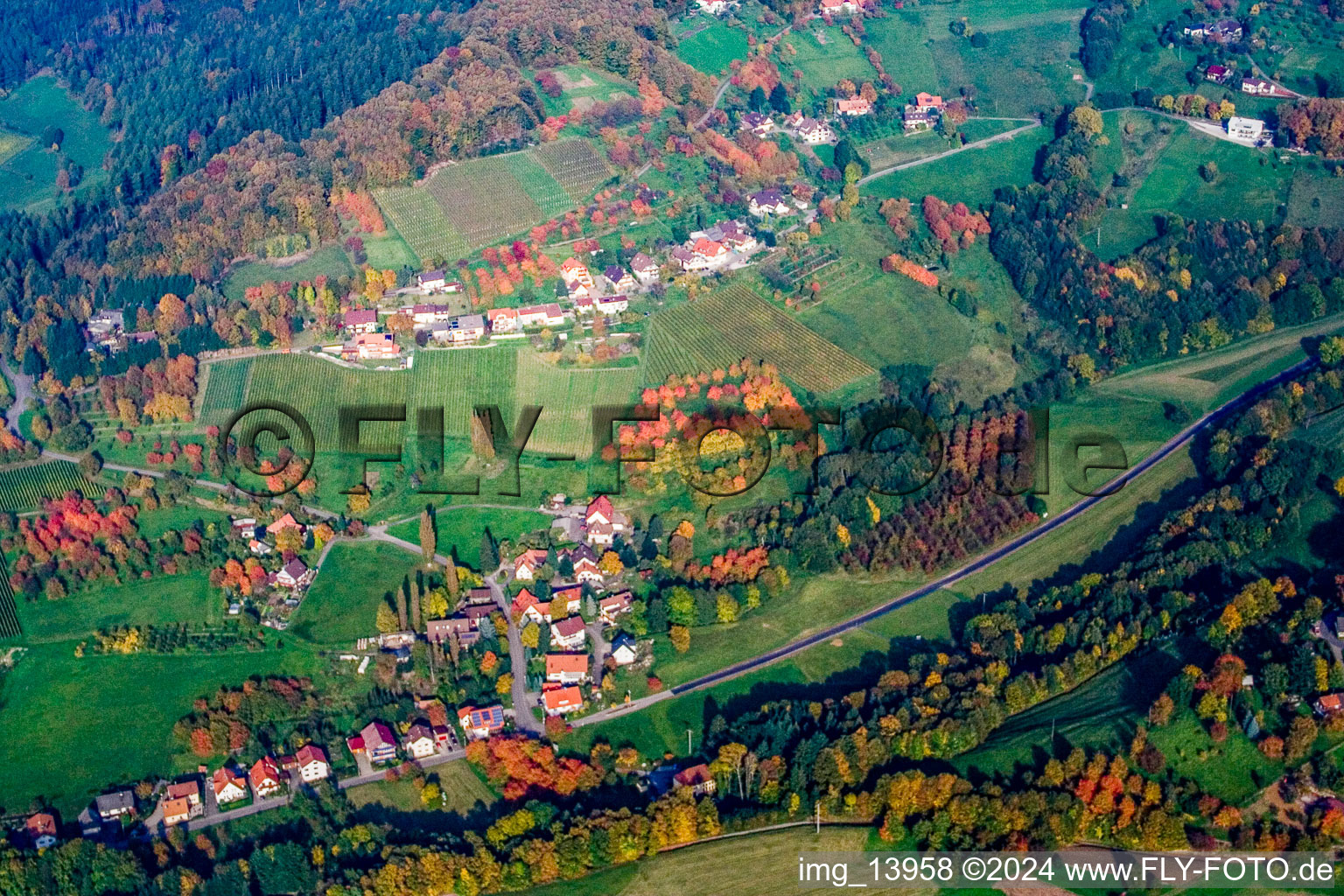 Laufbachstr in the district Lochwald in Lauf in the state Baden-Wuerttemberg, Germany