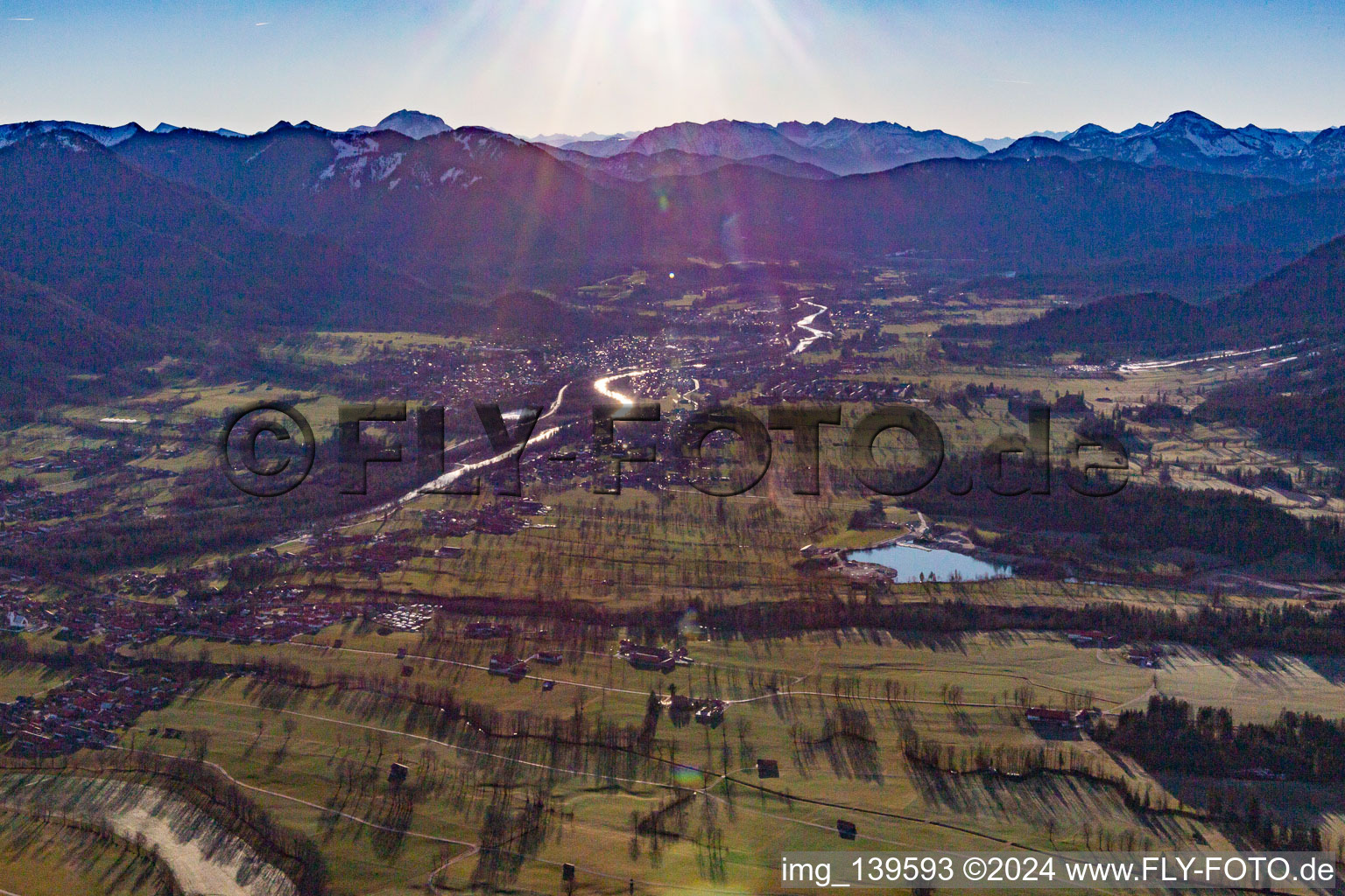 Aerial photograpy of Wackersberg in the state Bavaria, Germany