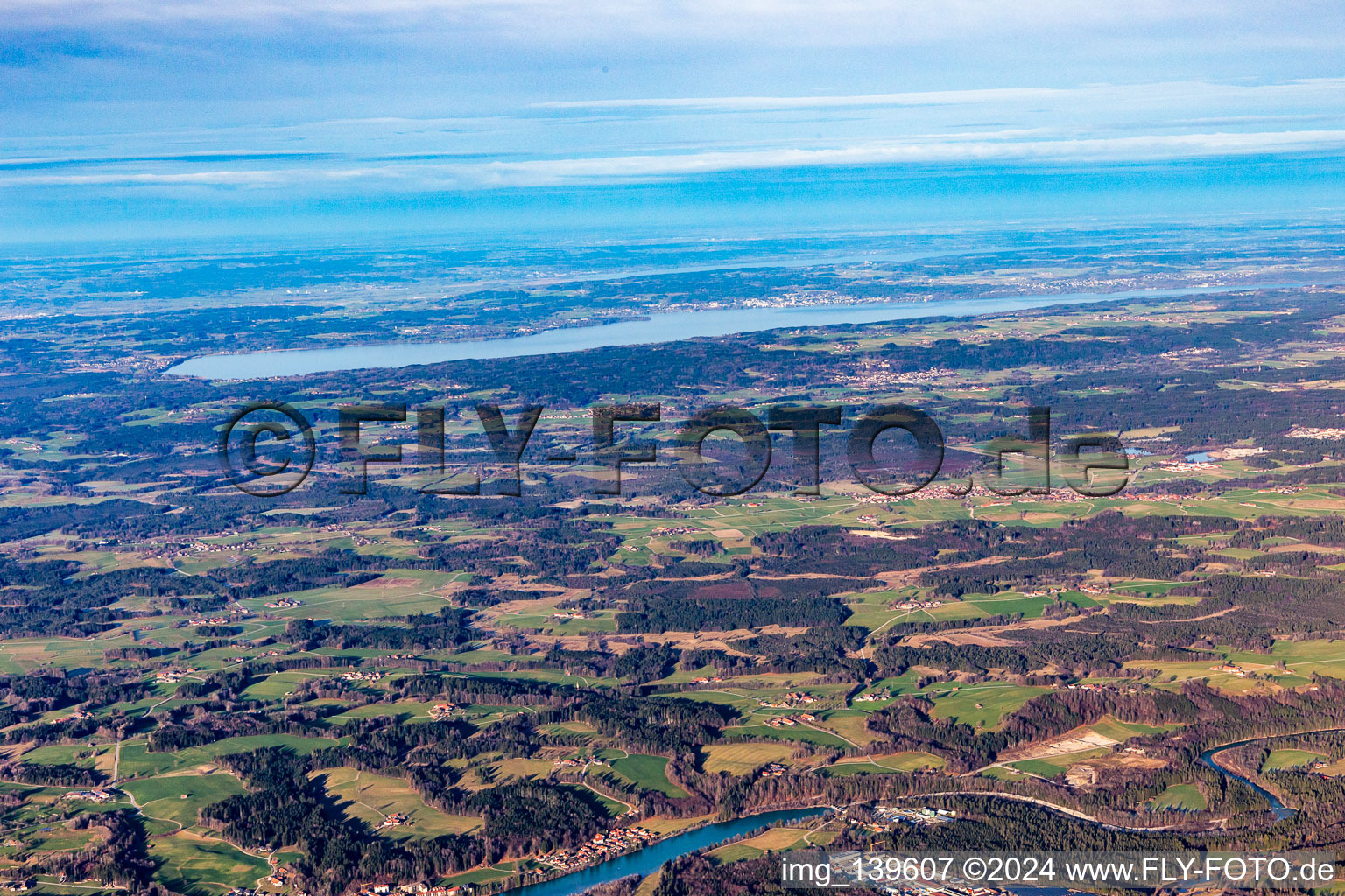 From the southeast in Starnberger See in the state Bavaria, Germany