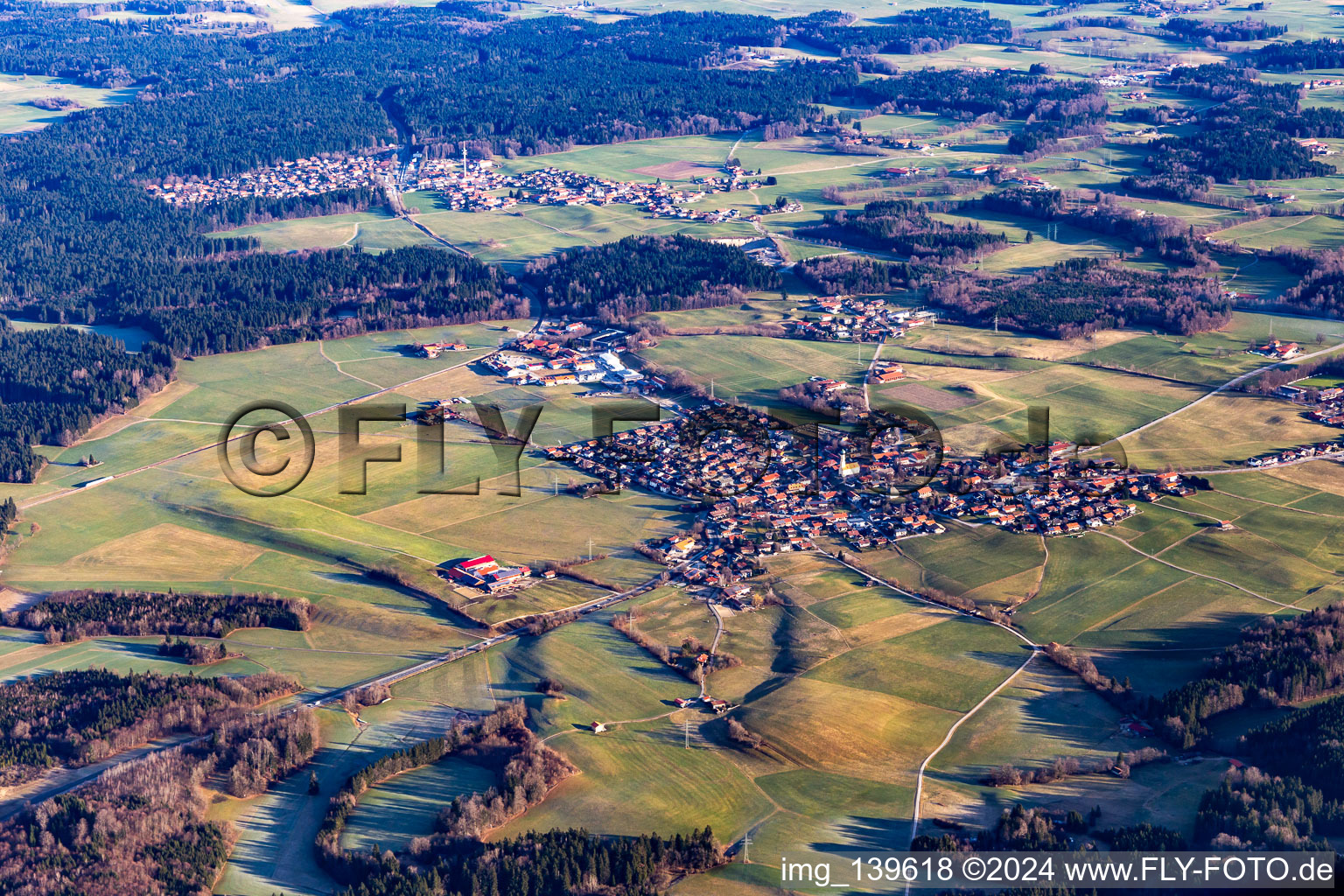 From the southwest in the district Point in Waakirchen in the state Bavaria, Germany