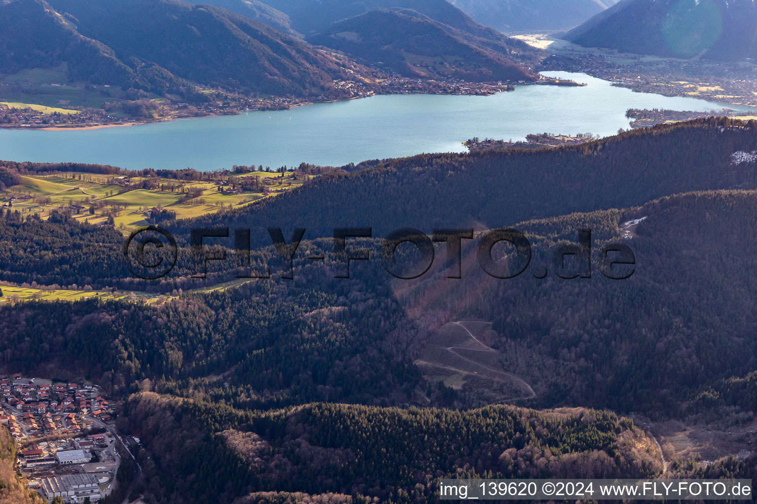 Aerial view of From the northwest in the district Holz in Tegernsee in the state Bavaria, Germany