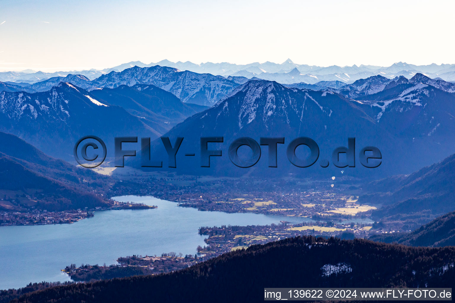 Aerial photograpy of From the northwest in the district Holz in Tegernsee in the state Bavaria, Germany