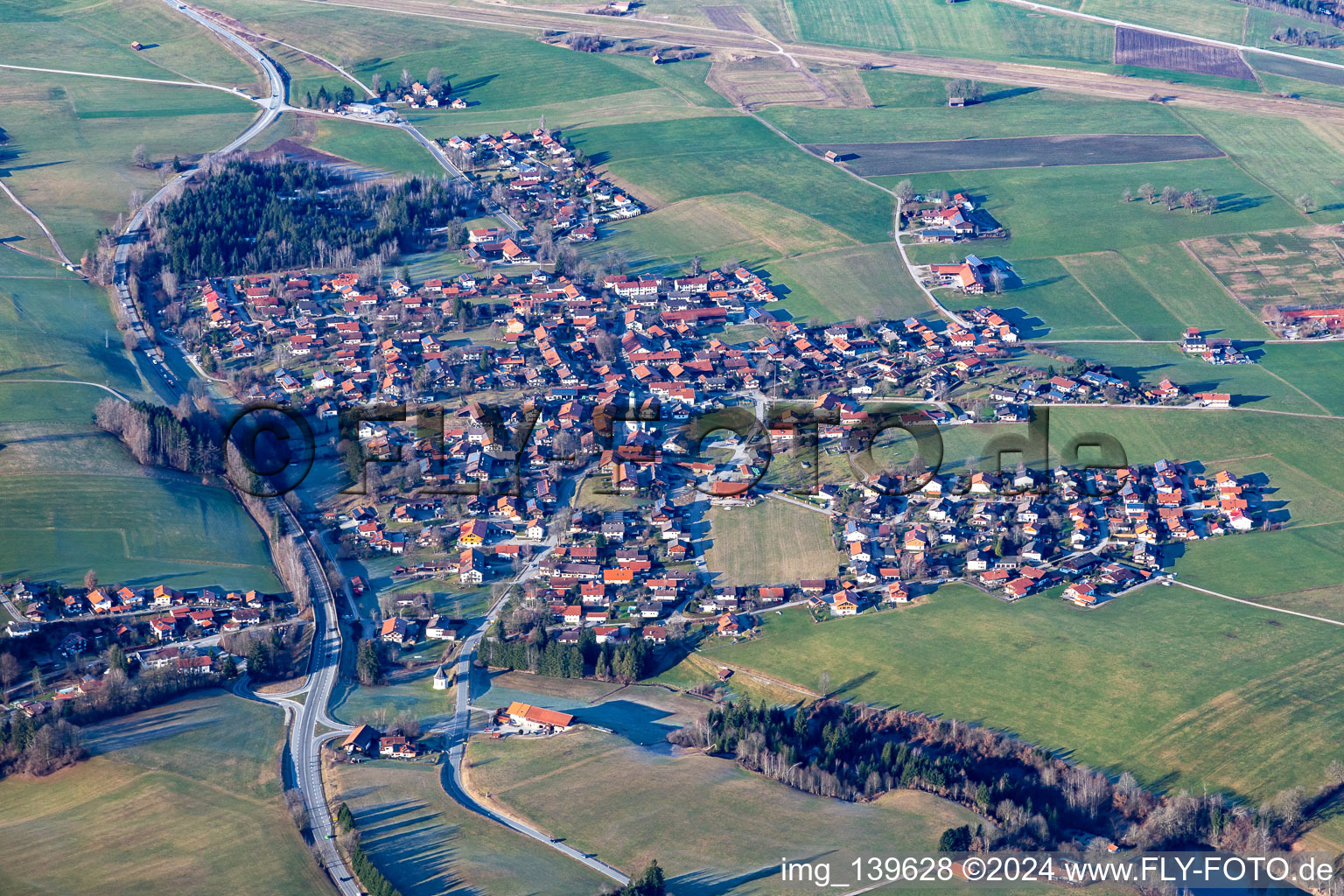 From the east in Greiling in the state Bavaria, Germany