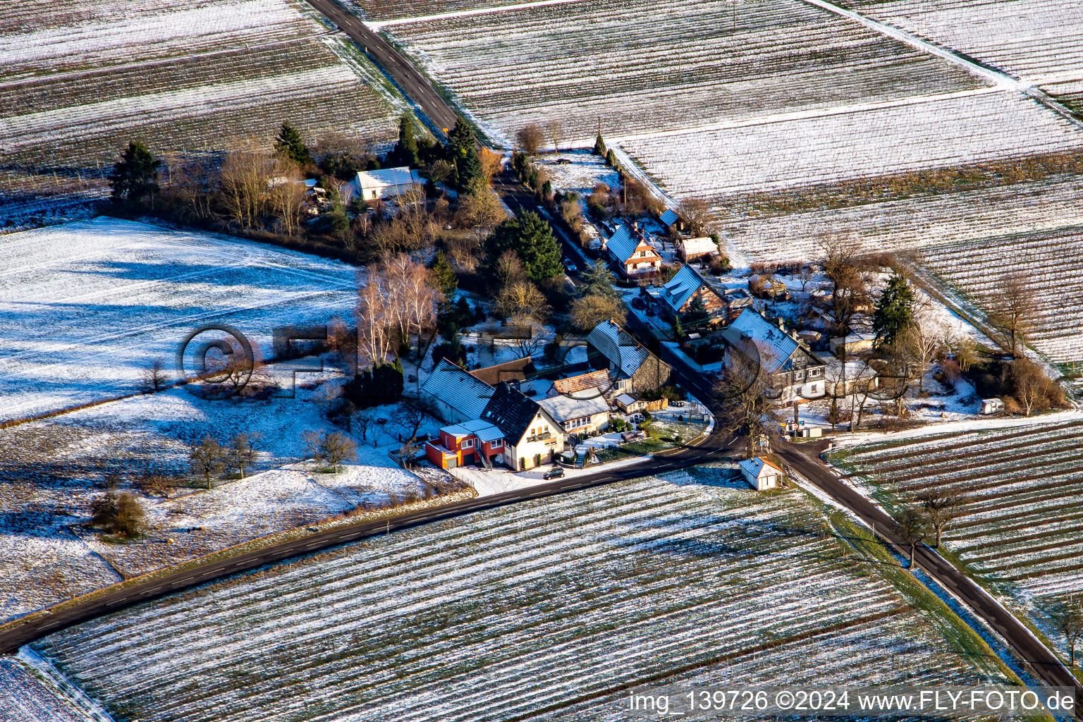 Landhotel Windhof in winter with snow in Schweighofen in the state Rhineland-Palatinate, Germany