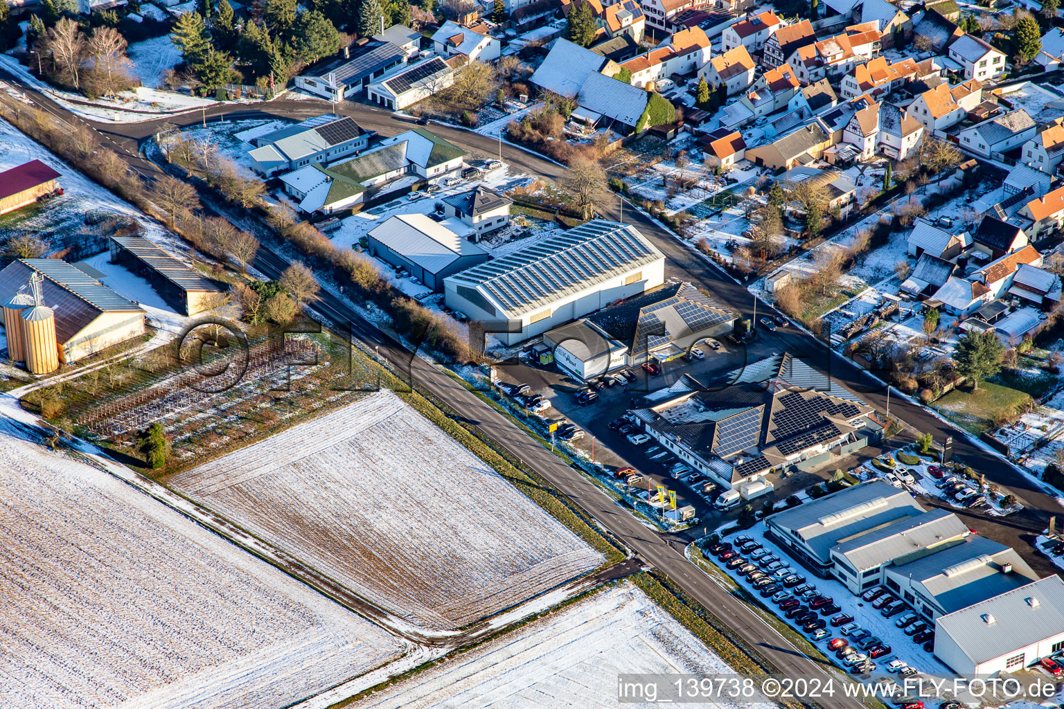 EDEKA Paul in winter with snow in Steinfeld in the state Rhineland-Palatinate, Germany