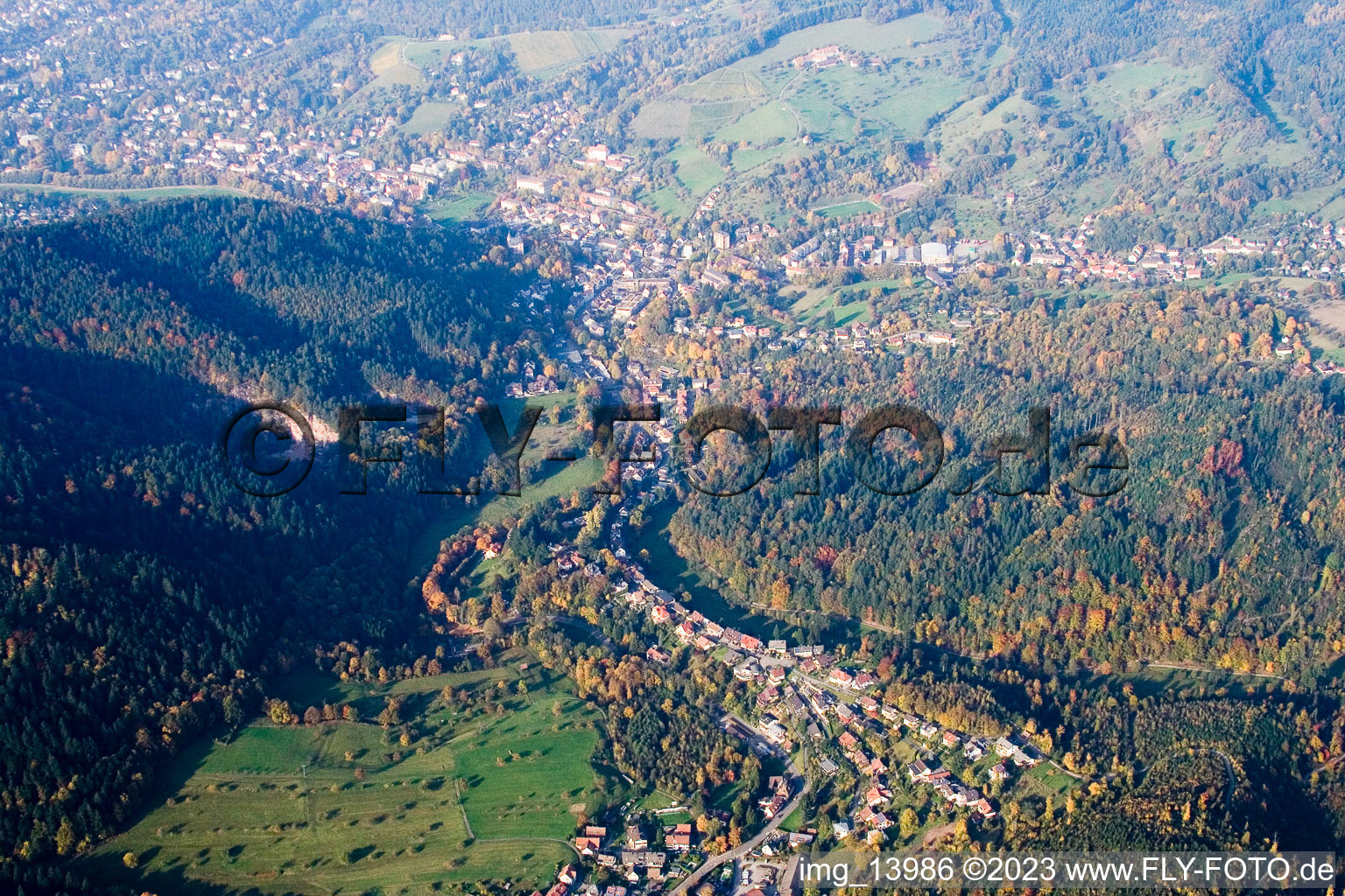 Oblique view of Malschbach in the state Baden-Wuerttemberg, Germany