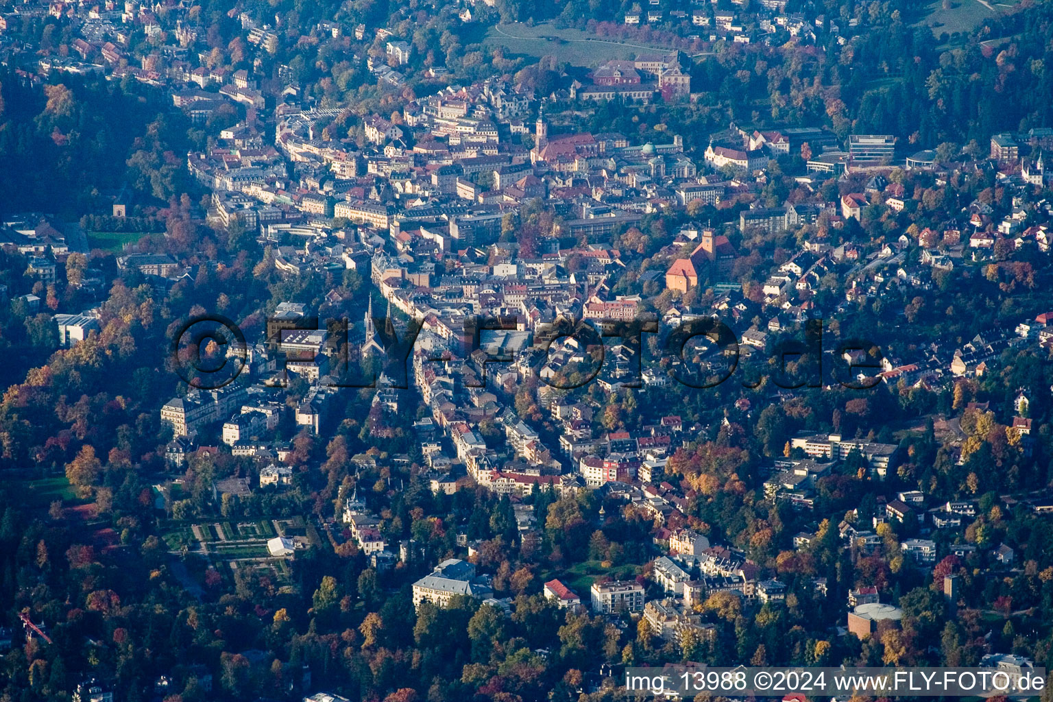 Aerial view of Baden-Baden in the state Baden-Wuerttemberg, Germany