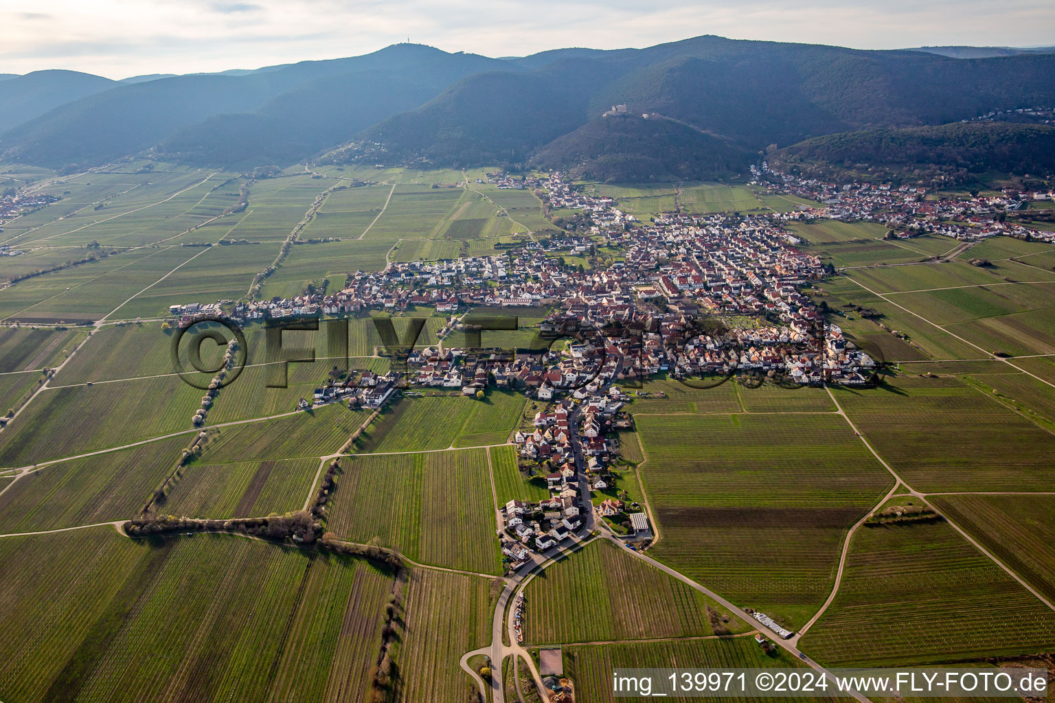 From the east in the district Diedesfeld in Neustadt an der Weinstraße in the state Rhineland-Palatinate, Germany