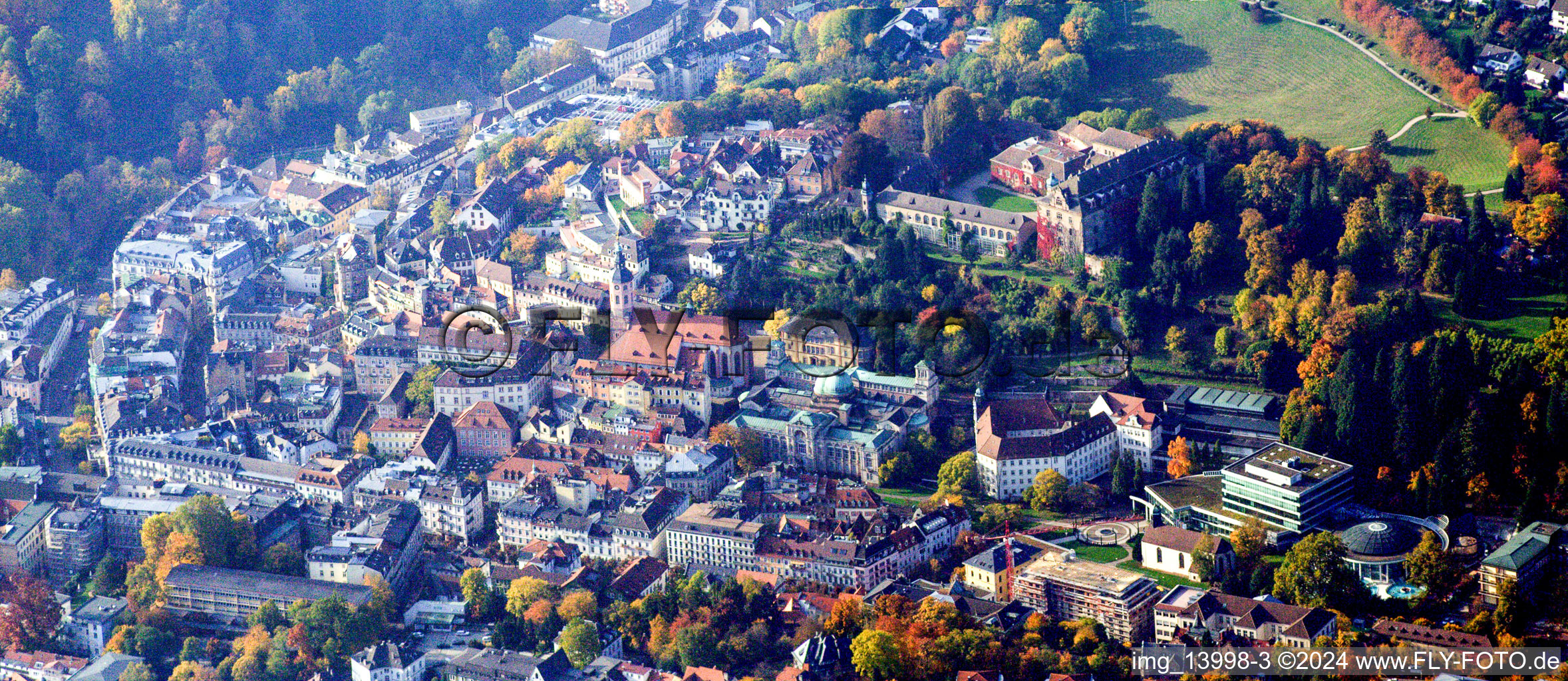 New castle above the baths in Baden-Baden in the state Baden-Wuerttemberg, Germany