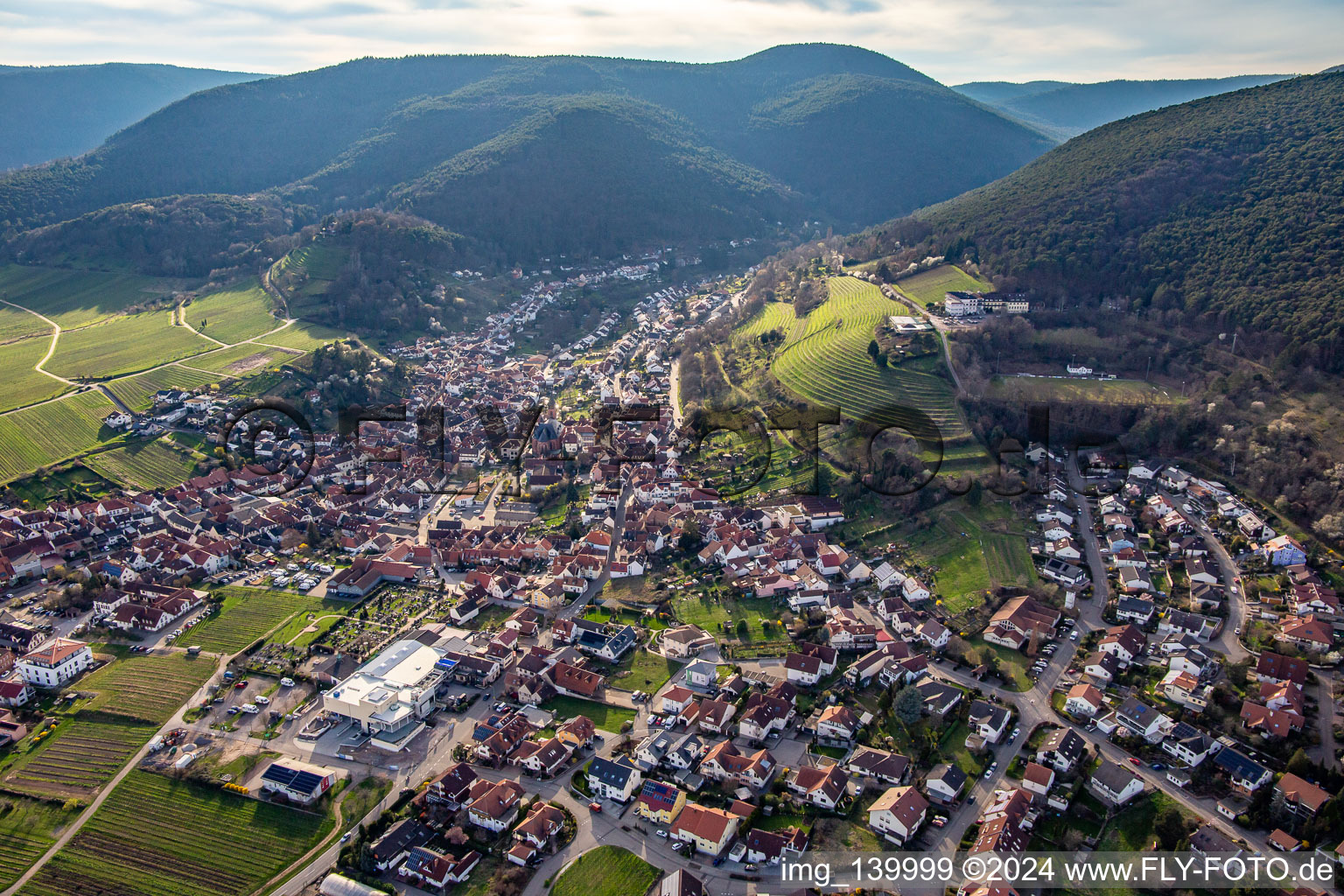 From northeast in the district SaintMartin in Sankt Martin in the state Rhineland-Palatinate, Germany