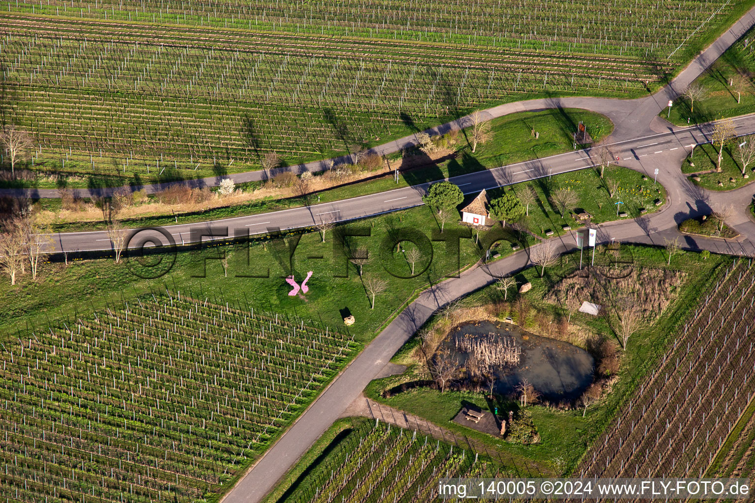 Sculpture house in spring in Sankt Martin in the state Rhineland-Palatinate, Germany