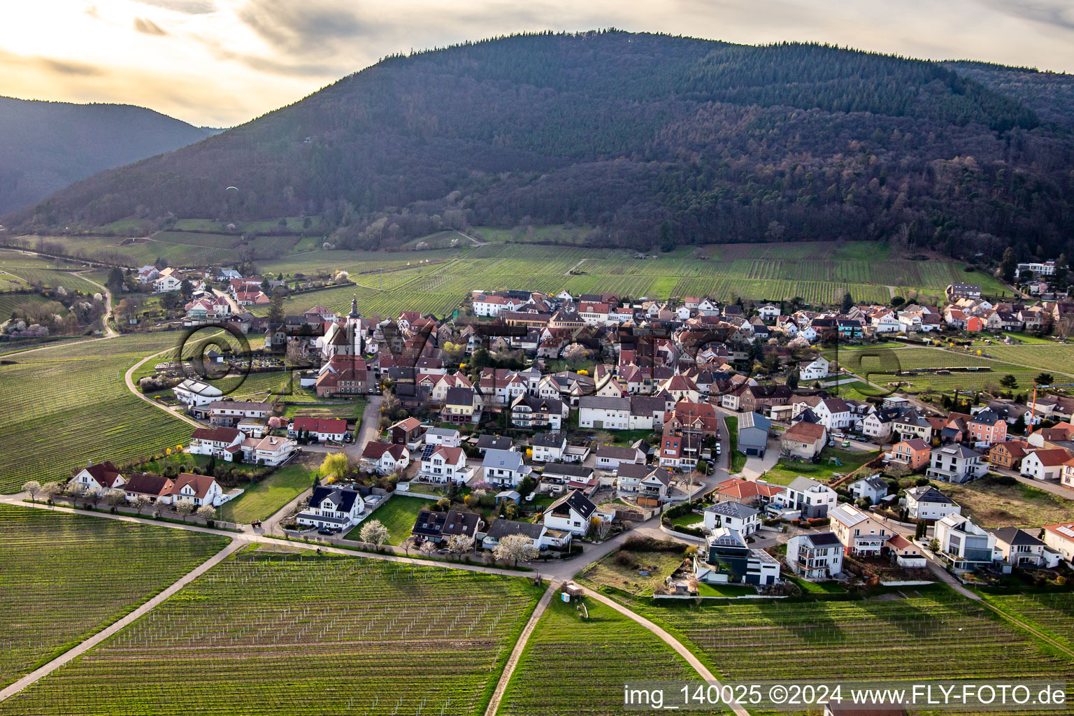 From the east in the district Weyher in Weyher in der Pfalz in the state Rhineland-Palatinate, Germany