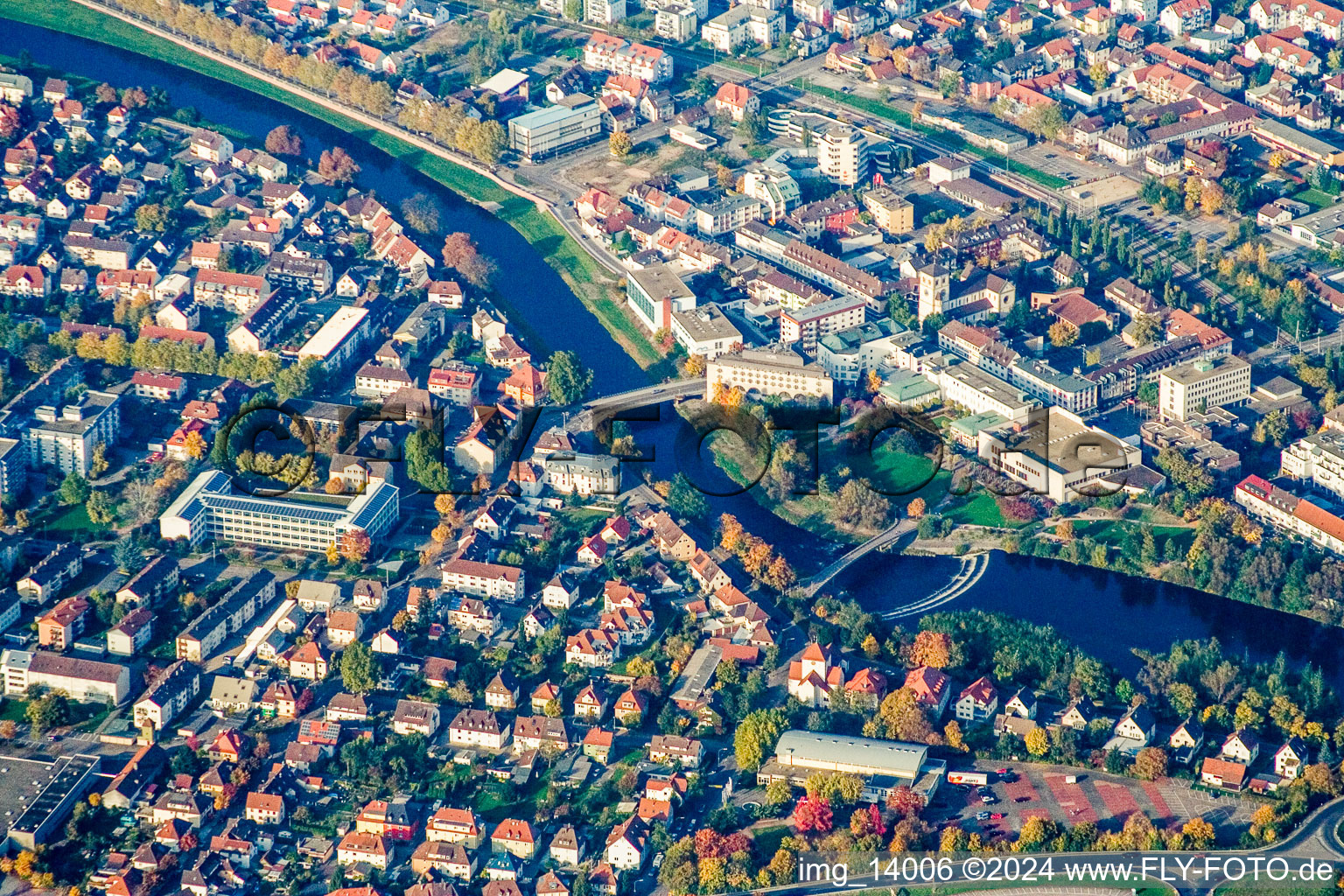 Oblique view of Gaggenau in the state Baden-Wuerttemberg, Germany