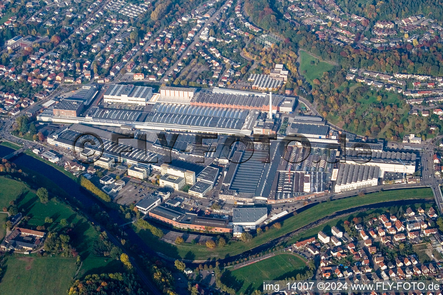 Building and production halls on the premises of Daimler AG Mercedes-Benz Site Gaggenau in Gaggenau in the state Baden-Wurttemberg