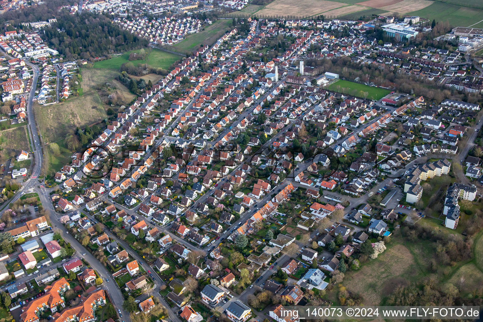 Landau West in Landau in der Pfalz in the state Rhineland-Palatinate, Germany from above