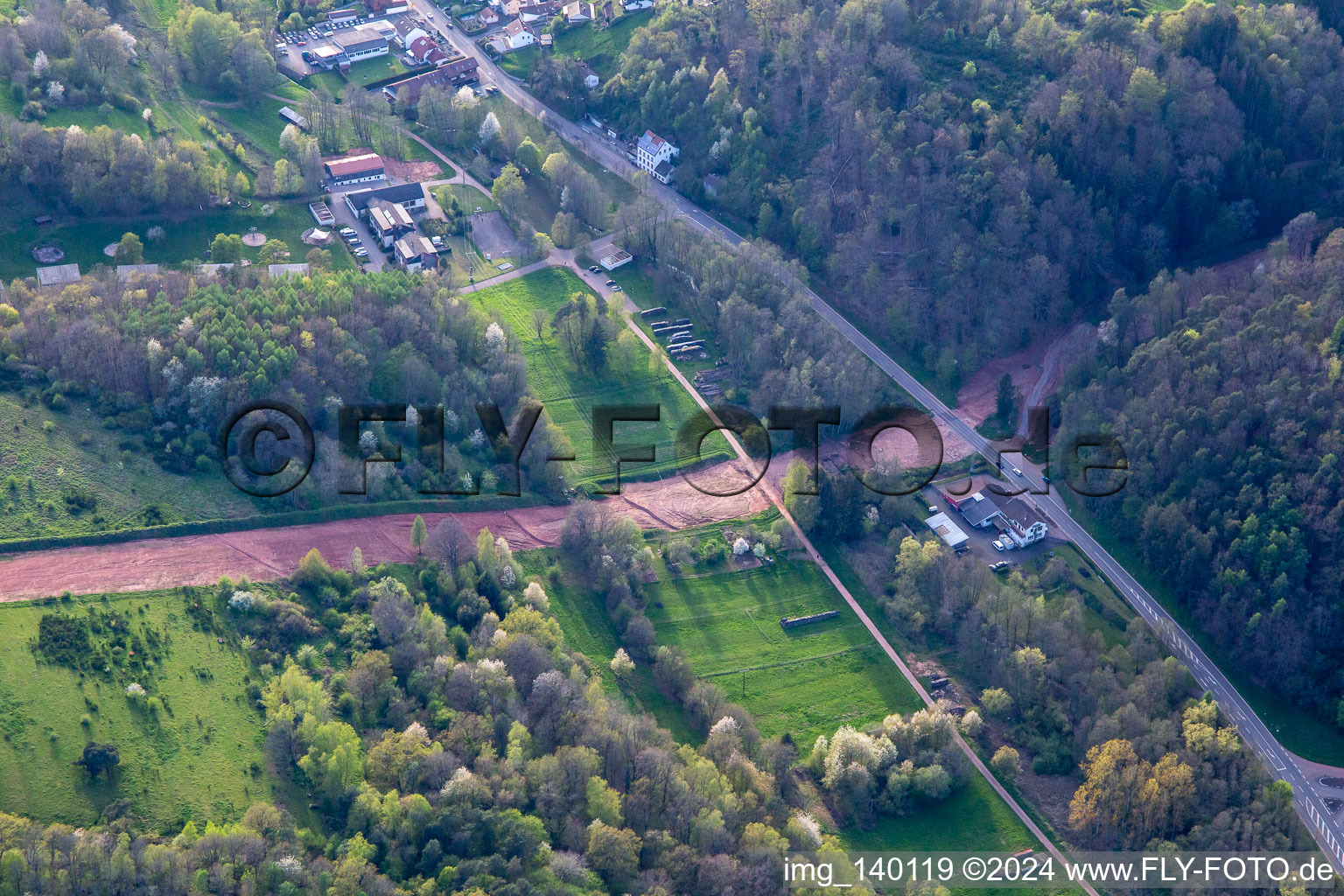 Path through the Palatinate Forest for the reconstruction of the 51 km section of the Trans-Europe natural gas pipeline (TENP-III from the Netherlands to Switzerland) between Mittelbrunn and Klingenmünster in Silz in the state Rhineland-Palatinate, Germany