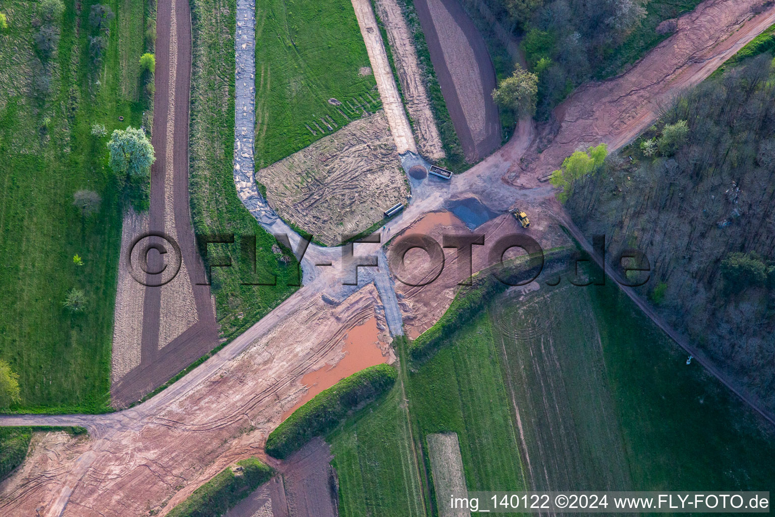 Path through the Palatinate Forest for the reconstruction of the 51 km section of the Trans-Europe natural gas pipeline (TENP-III from the Netherlands to Switzerland) between Mittelbrunn and Klingenmünster in Waldrohrbach in the state Rhineland-Palatinate, Germany