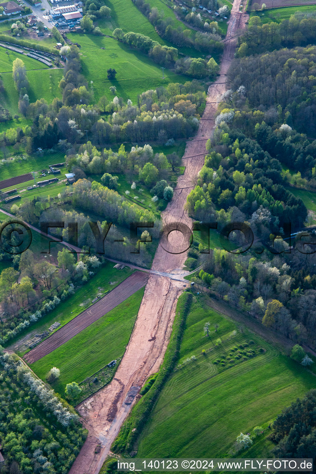 Path through the Palatinate Forest for the reconstruction of the 51 km section of the Trans-Europe natural gas pipeline (TENP-III from the Netherlands to Switzerland) between Mittelbrunn and Klingenmünster in the district Gossersweiler in Gossersweiler-Stein in the state Rhineland-Palatinate, Germany