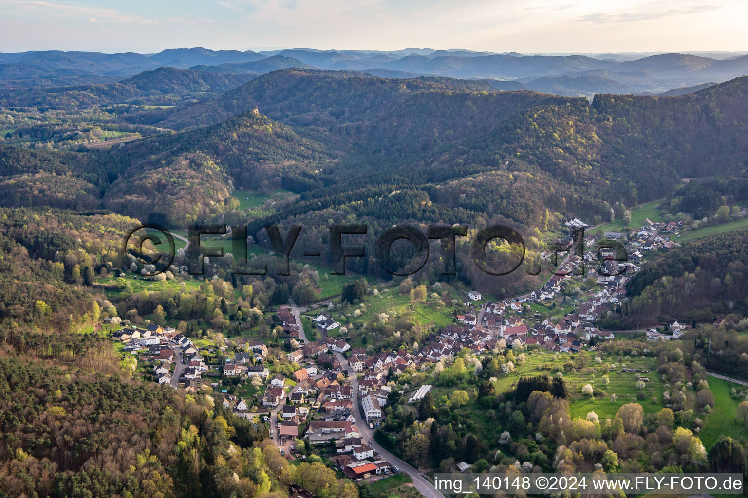 From northeast in Schwanheim in the state Rhineland-Palatinate, Germany