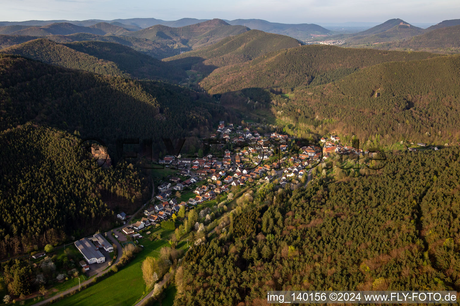 Aerial view of Under the Friedrichsfelsen in Lug in the state Rhineland-Palatinate, Germany