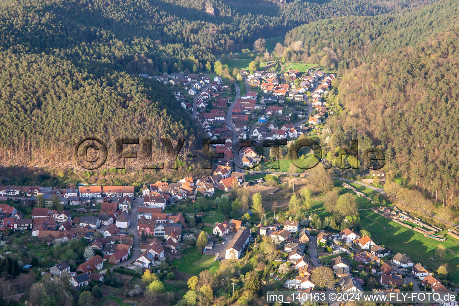 Main Street in Spirkelbach in the state Rhineland-Palatinate, Germany