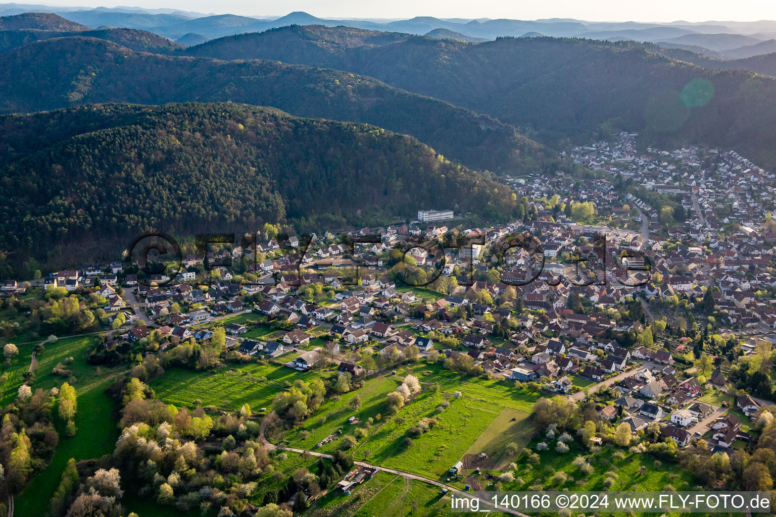 From northeast in Hauenstein in the state Rhineland-Palatinate, Germany