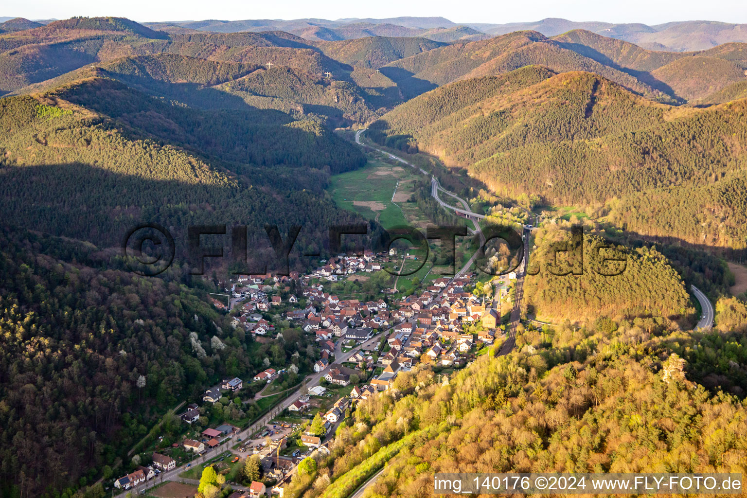 Aerial photograpy of Wilgartswiesen in the state Rhineland-Palatinate, Germany