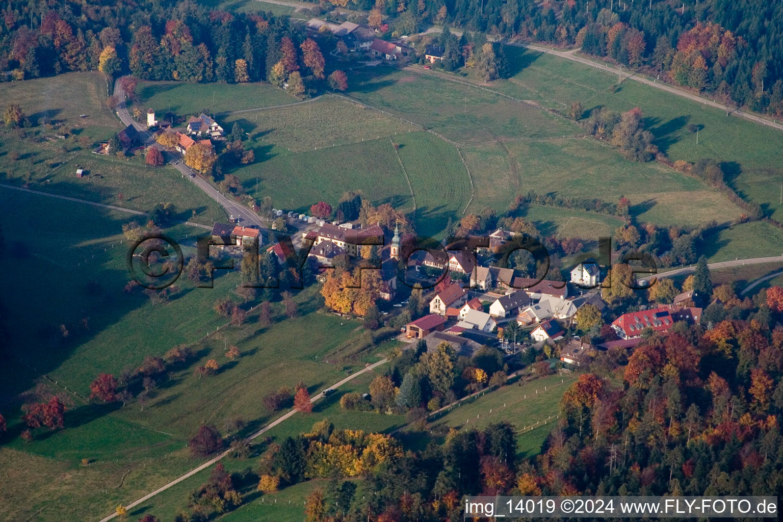 From the southwest in the district Freiolsheim in Gaggenau in the state Baden-Wuerttemberg, Germany